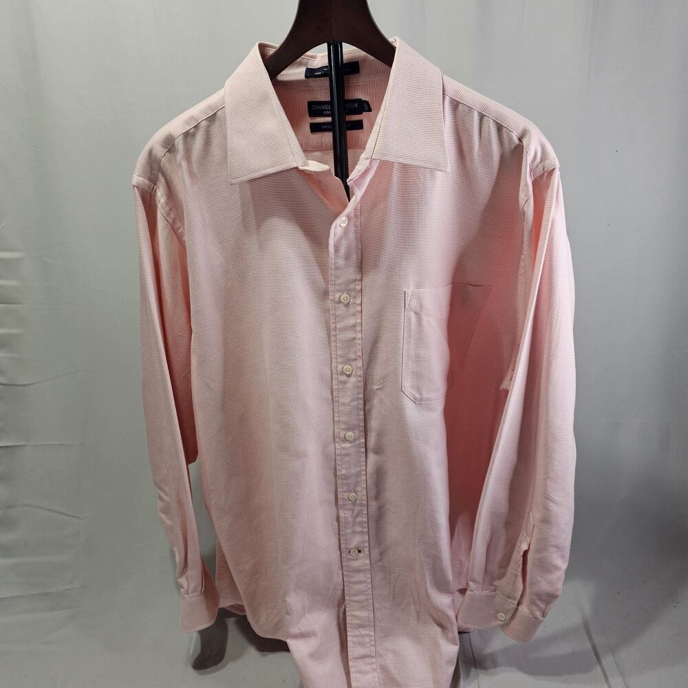 Daniel Cremieux Men’s Shirt 17 1/2-34 Large Pink Iridescent Long Sleeve Richard